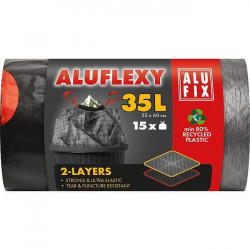 4x Sáčky do koša zaťahovacie 35 l / 15 ks, 28my, LDPE 2 vrstvové, 53 x 60cm