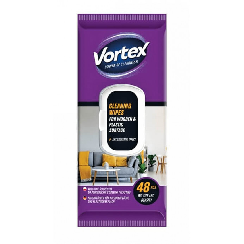 Čistiace obrúsky Vortex na nábytok, drevo a plasty 48ks