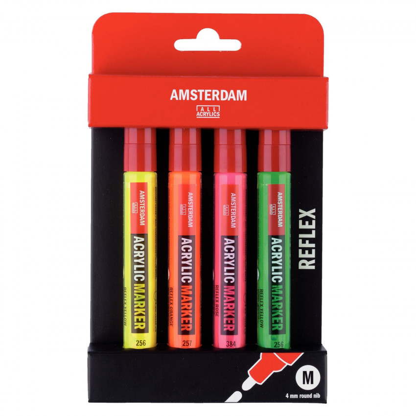 Amsterdam acrylové neónové popisovače, 4ks