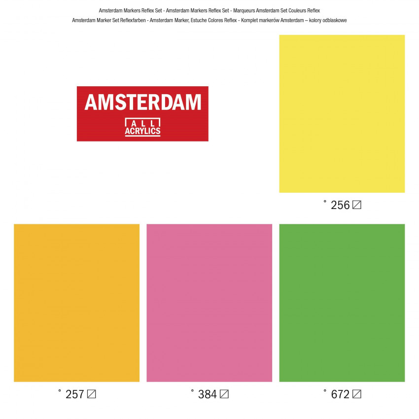 Amsterdam acrylové neónové popisovače, 4ks