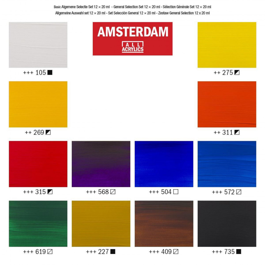 Amsterdam akrylové farby Standard Series 12x20ml