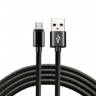 USB opletený kábel - micro USB everActive CBB-1,2MB 120 cm s podporou rýchleho nabíjania až 2,4 A 