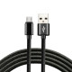 USB opletený kábel - micro USB everActive CBB-1,2MB 120 cm s podporou rýchleho nabíjania až 2,4 A 