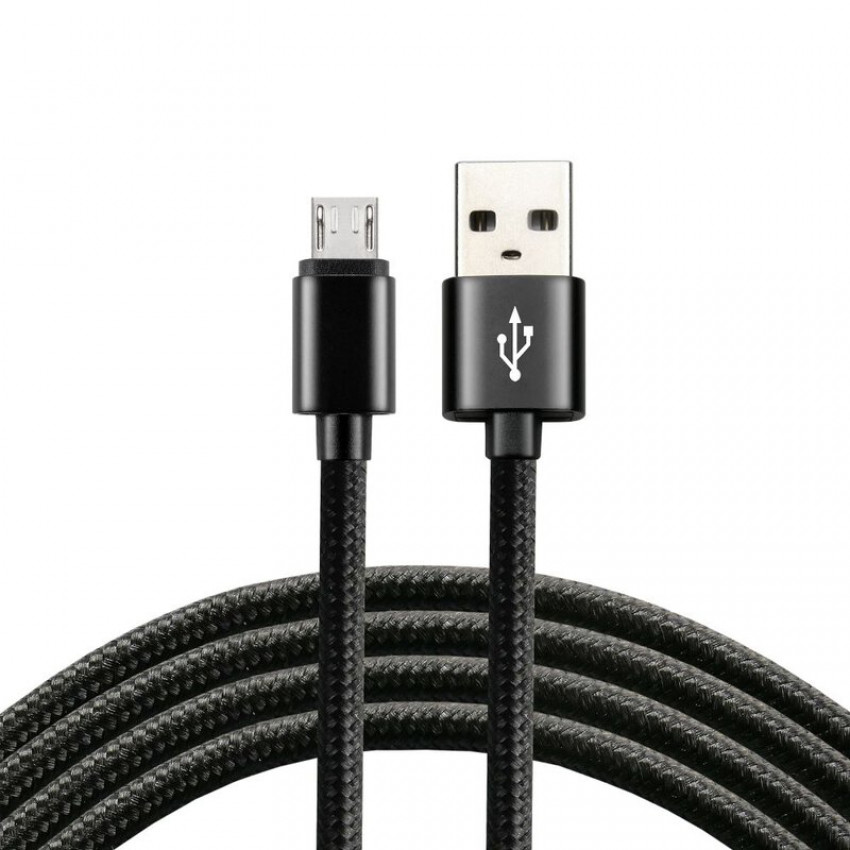 USB opletený kábel - micro USB everActive CBB-1,2MB 120 cm s podporou rýchleho nabíjania až 2,4 A 