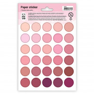 Samolepky MESHU12x18cm, 30 nálepiek kruhy ružovo-bordové