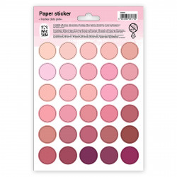 Samolepky MESHU12x18cm, 30 nálepiek kruhy ružovo-bordové