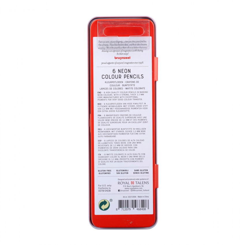 Bruynzeel neónové farbičky v kovovom obale 6ks