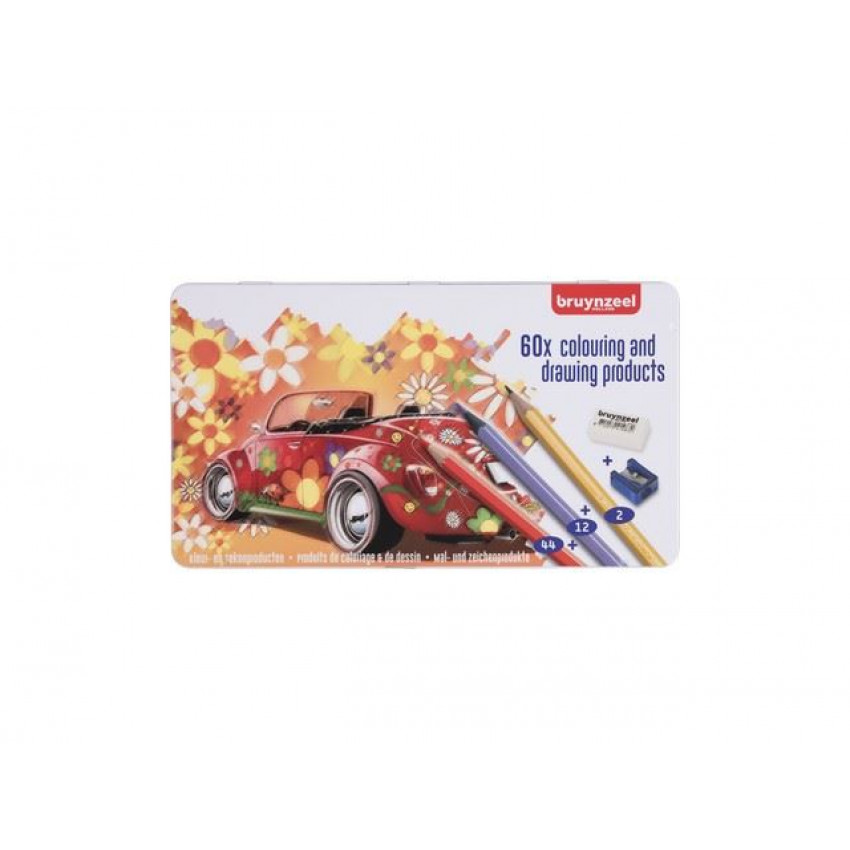 Bruynzeel Super Sixties Beetle Tin sada farbičiek, 60ks