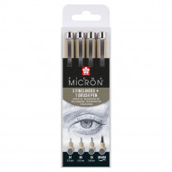 Sakura Micron perá 3 Cool Grey plus 1 Pigma Brush
