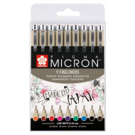Sakura Pigma micron 9ks farebné
