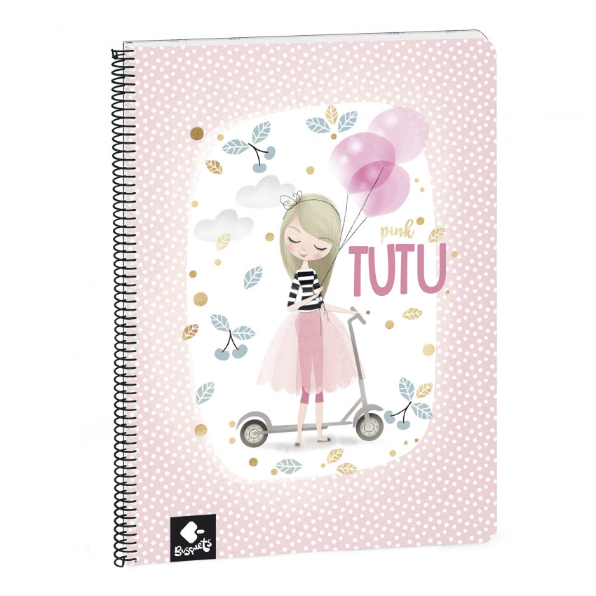 Busquets Blok špirála A4 80 listový pink TUTU
