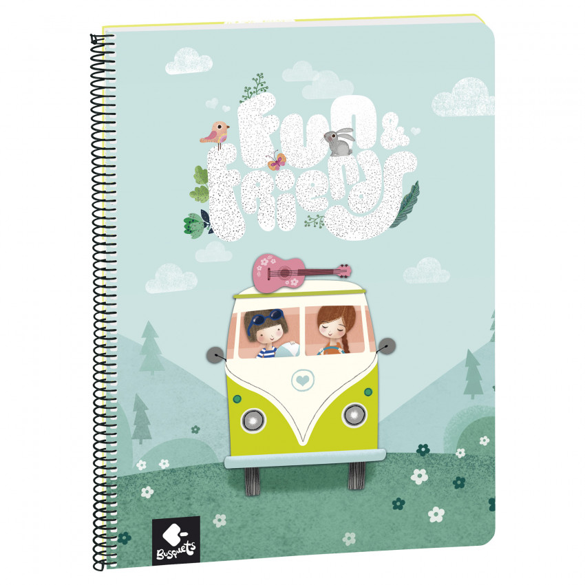 2x Busquets Blok špirála A4 80 listový Fun Friends