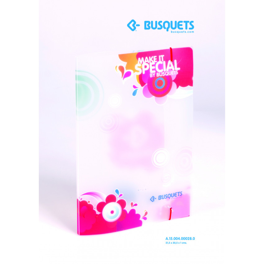 Busquets Plastová odkladacia mapa A4 s gumičkou 