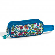 Púzdro 2-zips modro-biele