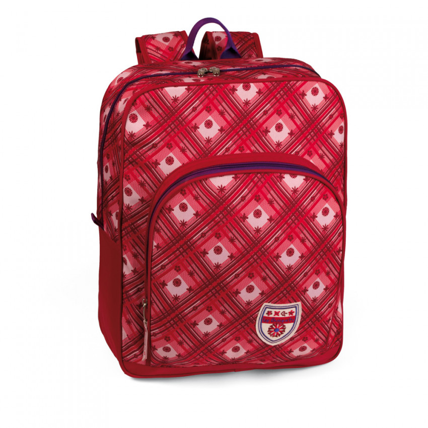 Busquets Ruksak so spevneným chrbtom  bordo, káro