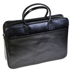 Busquets koženná taška, pravá koža čierna