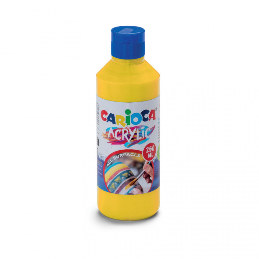 Akrylová farba prémiovej kvality Carioca 250 ml žltá Akrylové farby, Výtvarnícke potreby