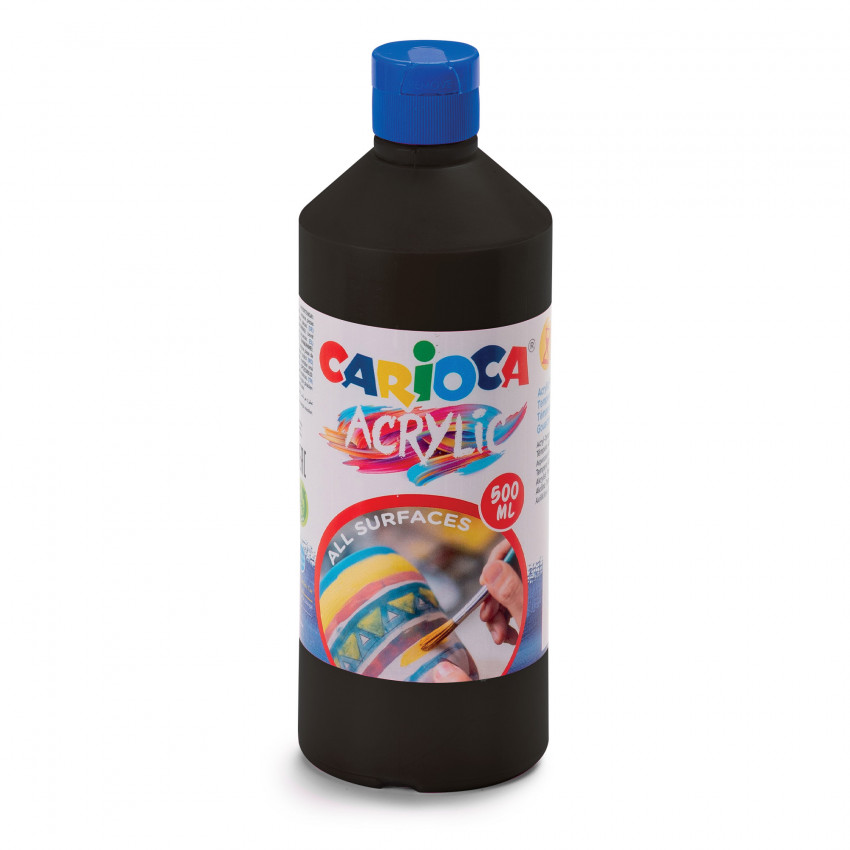 Akrylová farba prémiovej kvality Carioca 500ml čierna