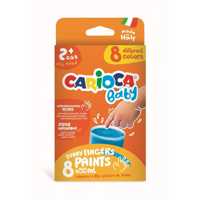  Prstové farby Baby Carioca 50ml 8 ks