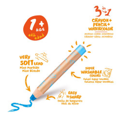 BABY voskovky  3v1: ceruzka, vosk a akvarel v jednej pastelke 10 ks