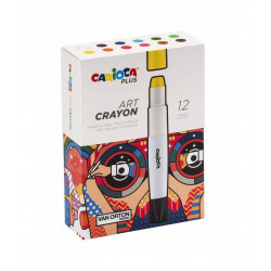 Rozmývateľné voskovky, Pevné balenie 12ks Carioca Plus 