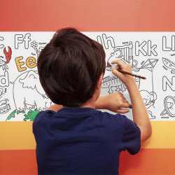 Rolka lepiaceho papiera s potlačou 85 cm x 10 cm + 6 farbičiek zdarma ABC