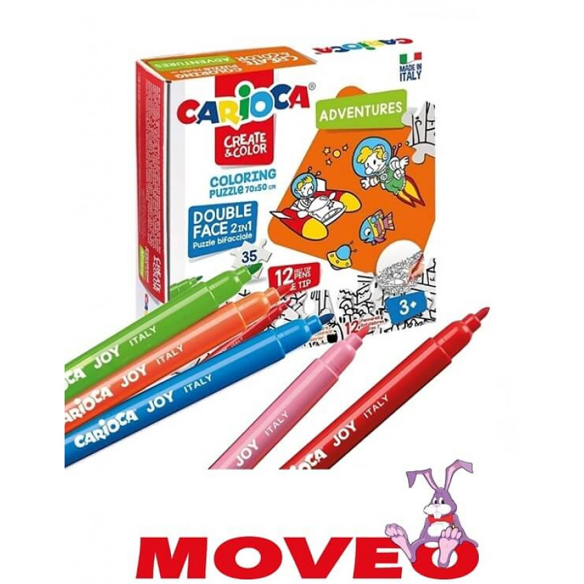 Vyfarbovacie puzzle 35 ks Carioca Dobrodružstvá