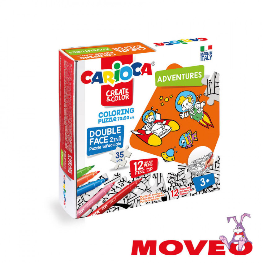 Vyfarbovacie puzzle 35 ks Carioca Dobrodružstvá