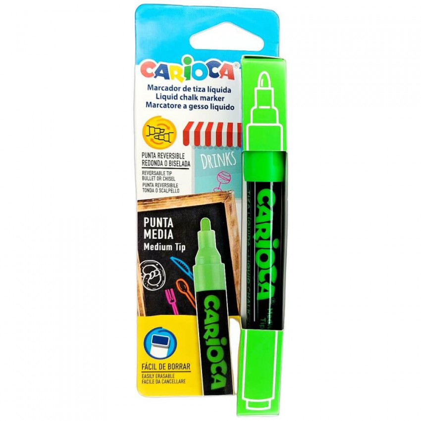 Tekutá kriedová fixa zelená Carioca 