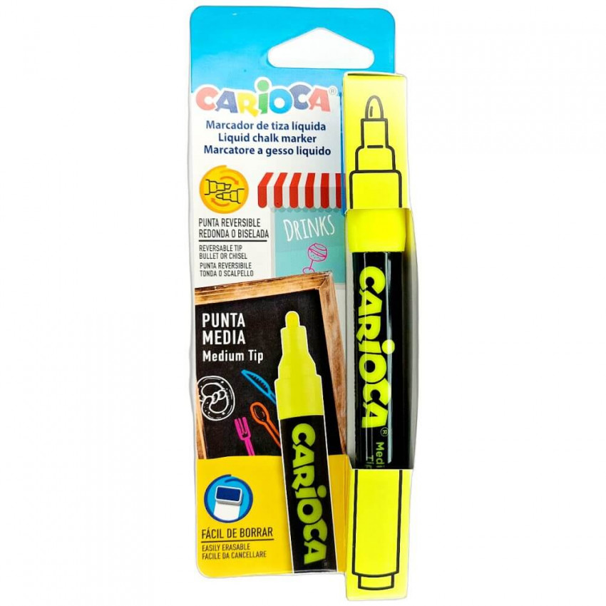 Tekutá kriedová fixa žltá Carioca 