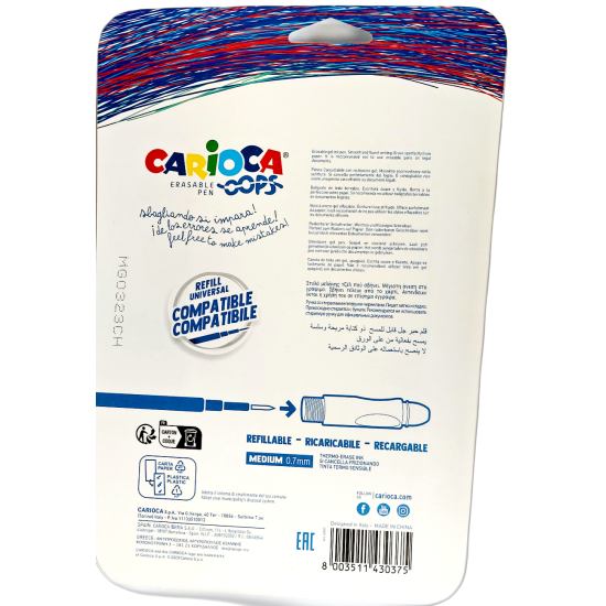 Gumovacie perá farebné Carioca Frixion 6 ks Gumovacie perá farebné Carioca Frixion 6 ks