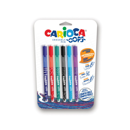 Gumovacie perá farebné Carioca Frixion 6 ks Gumovacie perá farebné Carioca Frixion 6 ks