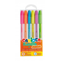 Farebné guľôčkové pero neónové Carioca FIORELLA 6ks