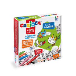 Vyfarbovacie puzzle 35 ks CITY a JUNGLE