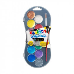 Vodové farby 12 ks akvarelové METALICKÉ