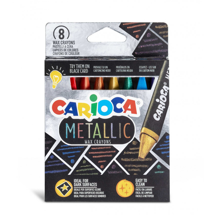 Trojhranné JUMBO voskovky metalické súprava 8 ks Trojhranné JUMBO voskovky metalické súprava 8 ks