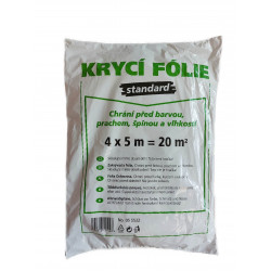 8x Zakrývacia fólia Standard chráni pred farbou, prachom, špinou a vlhkosťou 4 x 5 m