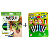 Farby na telo a tvár MONSTER 3 ks + superhrdinovia 8 farieb
