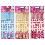 Samolepky abeceda, čísla glitrované