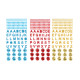 Samolepky abeceda, kamienky glitrované 185 ks