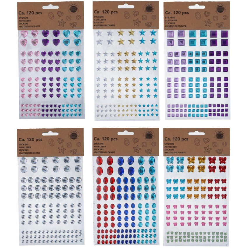 Samolepky diamantíky 120 ks