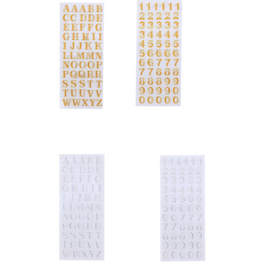 Samolepky abeceda, čísla glitrované