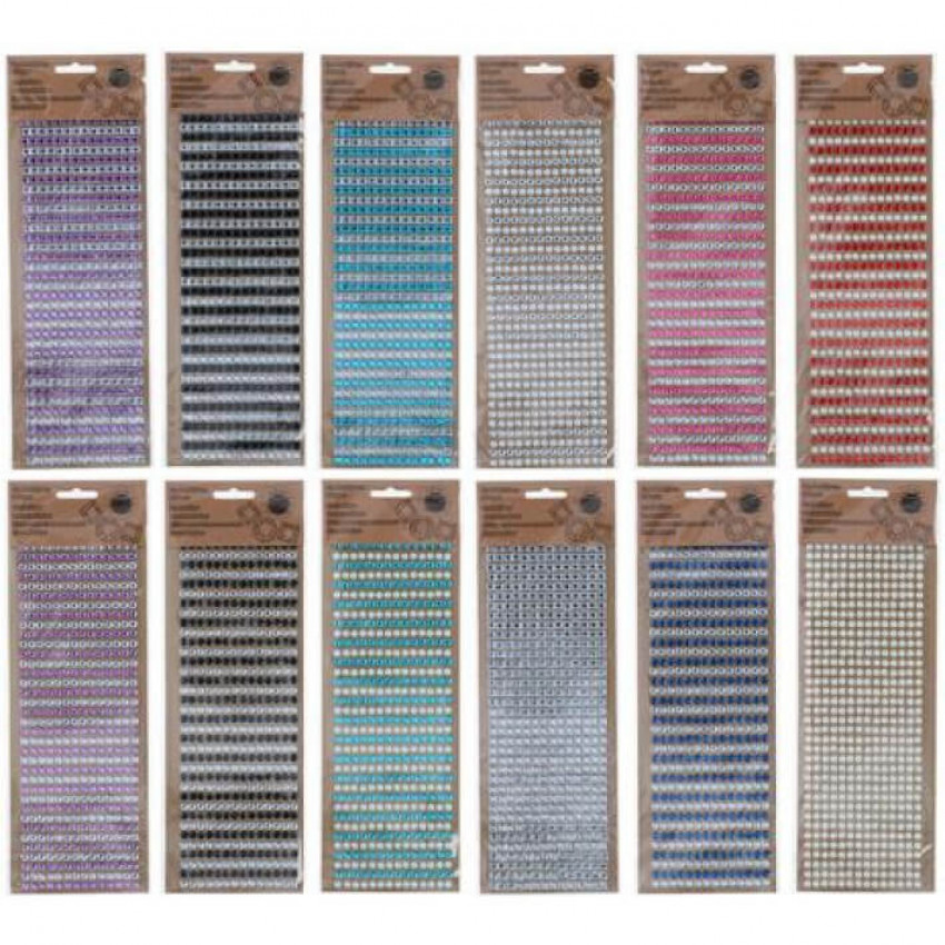 Samolepky diamantíky pás 504ks