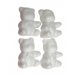 Polystyrénový medvedík 7,5cm 4ks