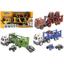 Nákladné auto so 4 vozidlami, svetlami a zvukmi BIG ROAD