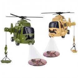 Vojenská helikoptéra s premietacím projektorom