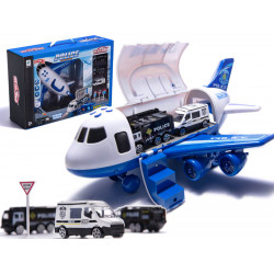 Transportné lietadlo + 3 Policajné autá - záchranári