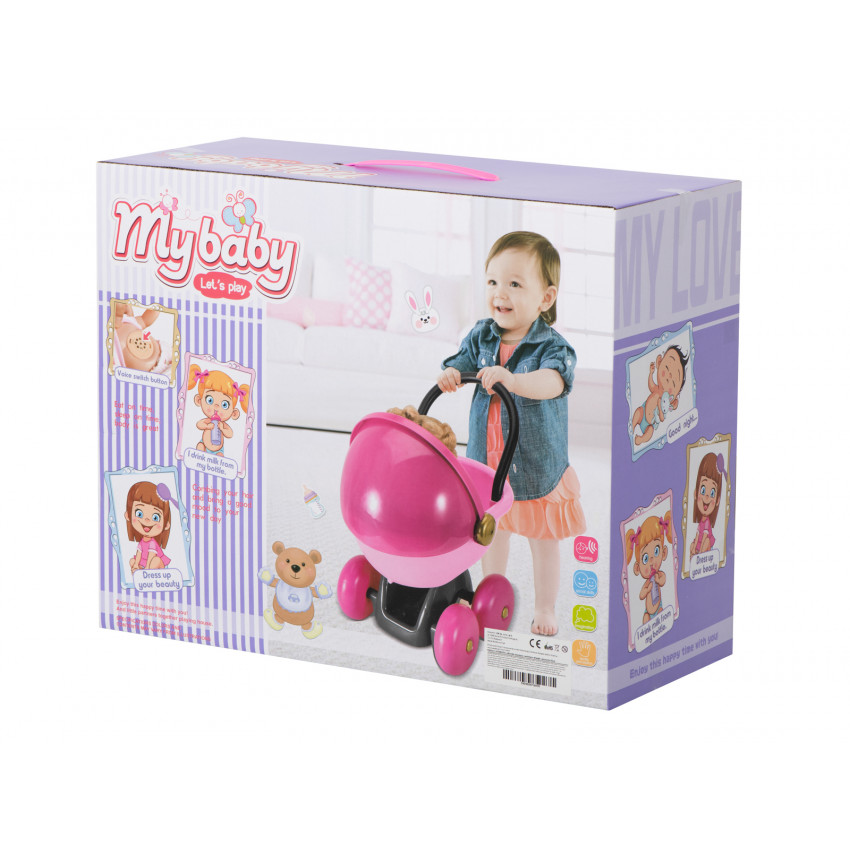 KIK Bábika  Ala 35 cm s kočíkom interaktívna