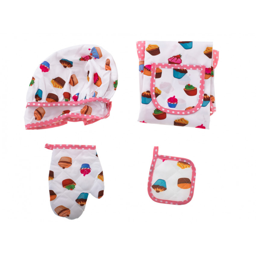 Kuchynská zástera, kuchárska čiapka s príslušenstvom