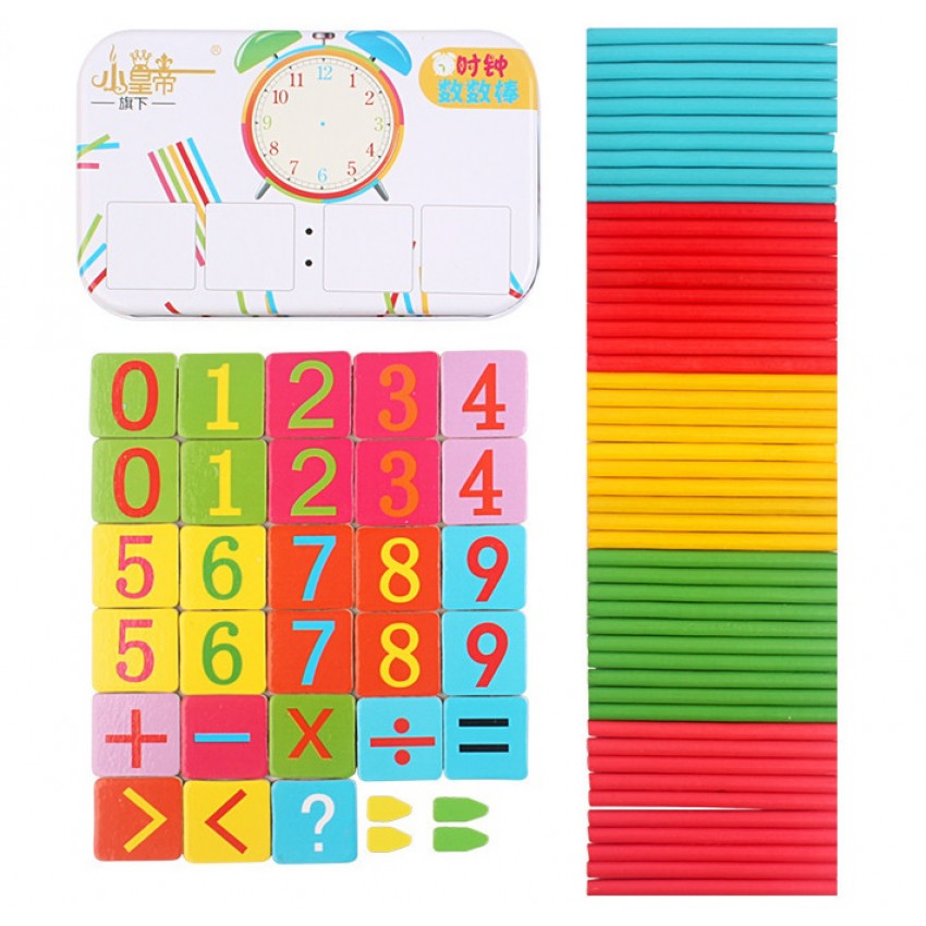 Edukaná hračka hodiny, kovový box